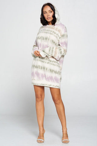 Terry Brushed Print Sweater Dress - Wear Arielle