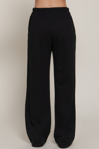 Waistband Print Detail Sweatpants black - Wear Arielle