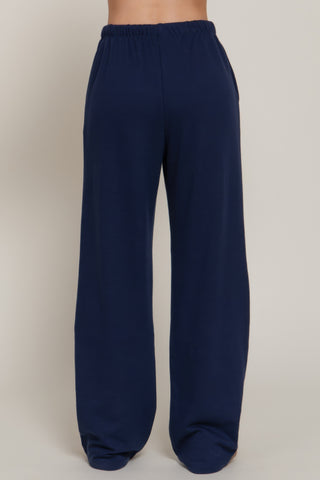Waistband Print Detail Sweatpants navy - Wear Arielle