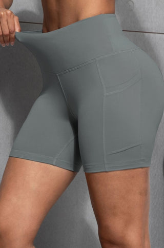 Sports Yoga Shorts With Pockets grey - Wear Arielle