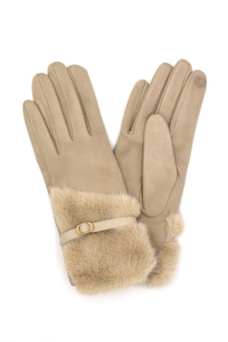 Winter Warm Touchscreen Gloves with Faux Fur Trim - Wear Arielle