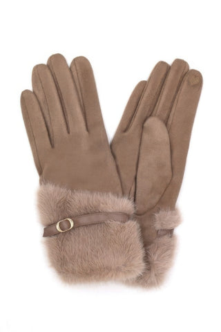 Winter Warm Touchscreen Gloves with Faux Fur Trim - Wear Arielle
