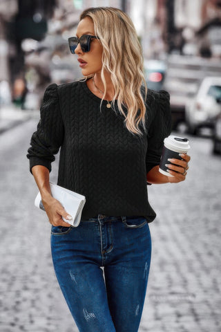 Twist Texture Crewneck Knit Pullover - Wear Arielle