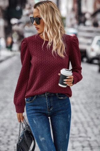 Twist Texture Crewneck Knit Pullover - Wear Arielle