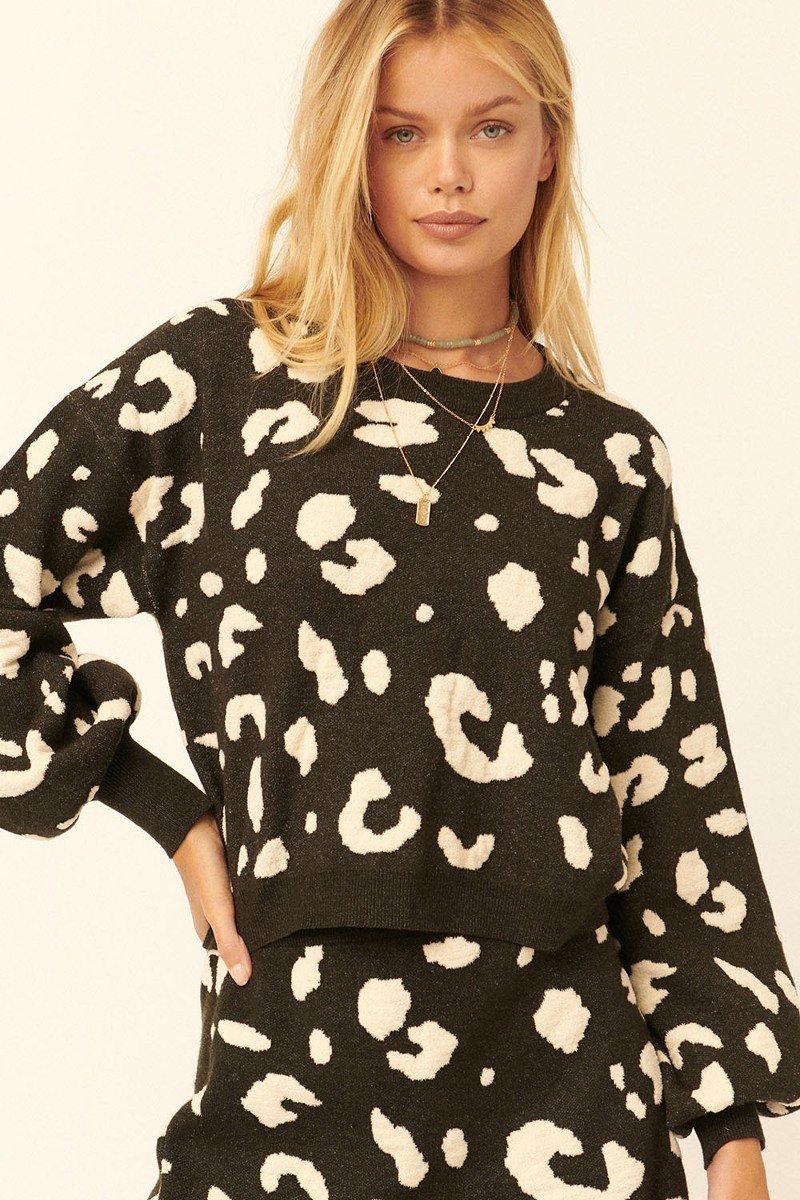 A Leopard Print Pullover Sweater - Wear Arielle