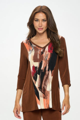 BNS V - Neck Binding Contrast Top - Wear Arielle