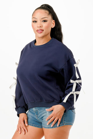 Casual Sweatshirts With Bow - Wear Arielle