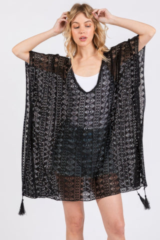 Crochet Lace Tassel Cover Up - Wear Arielle