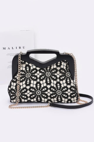Crochet Wood Frame Clutch - Wear Arielle