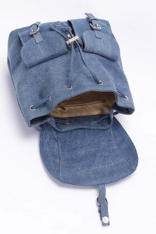 Denim Double Pocket Front Backpack - Wear Arielle