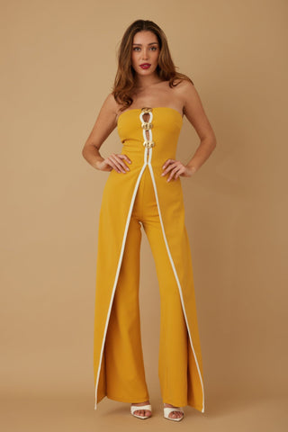 Double Flap Layer Strapless Jumpsuit - Wear Arielle