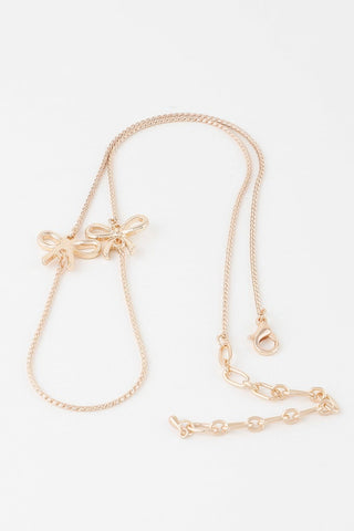 Double Ribbon Chain Necklace - Wear Arielle