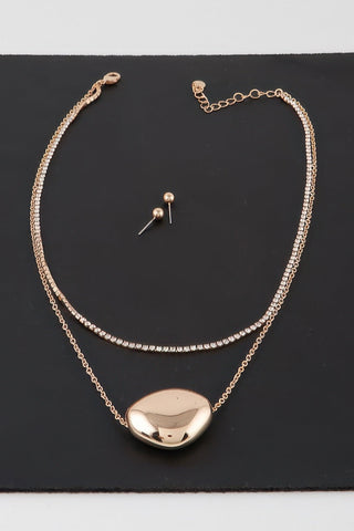 Double Shiny Plate Necklace - Wear Arielle
