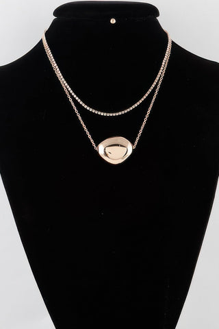 Double Shiny Plate Necklace - Wear Arielle