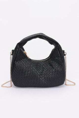 Embossed Faux Leather Hobo Bag - Wear Arielle