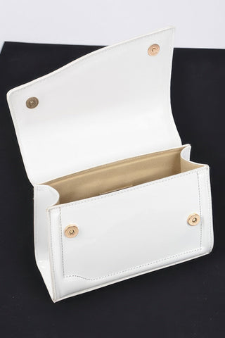 Enamel Faux Leather Top Handle Bag - Wear Arielle