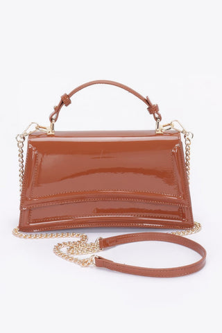 Enamel Top Handle Flap Bag - Wear Arielle