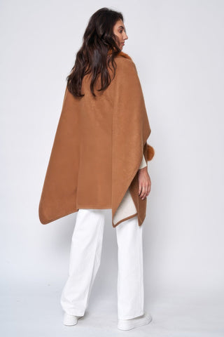 Faux Fur Collar Kimono One size - Wear Arielle