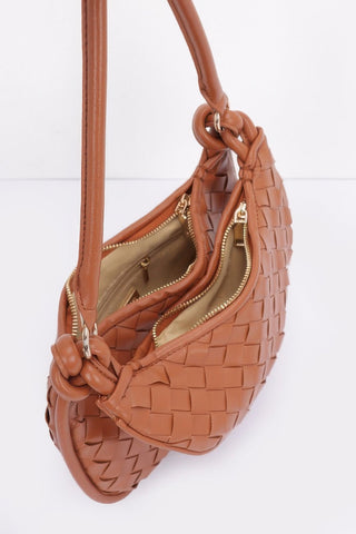 Faux Leather Braided Double Hobo Bag - Wear Arielle