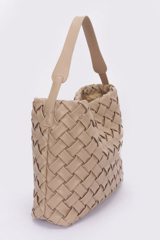 Faux Leather Braided Embossed Hobo Bag - Wear Arielle