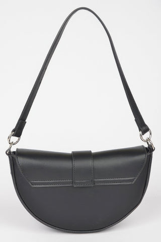 Faux Leather Buckle Shoulder Bag - Wear Arielle
