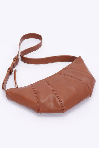Faux Leather Croissant Bag - Wear Arielle
