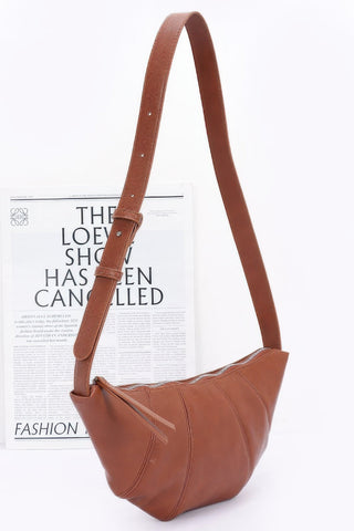 Faux Leather Croissant Bag - Wear Arielle