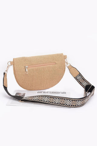 Faux Leather Fanny Pack W/ Multi Color Strap - Wear Arielle