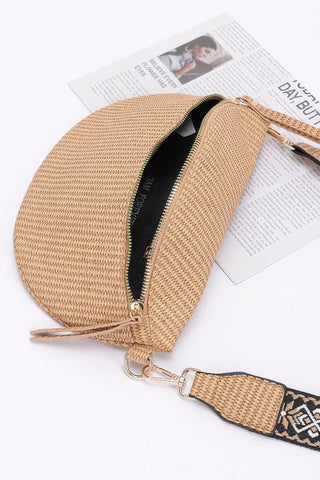 Faux Leather Fanny Pack W/ Multi Color Strap - Wear Arielle