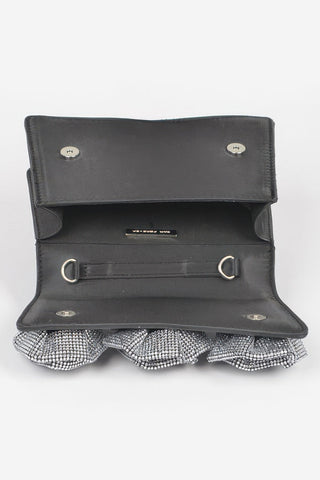 Faux Leather Rhinestone Hot Fix Flower Bag - Wear Arielle