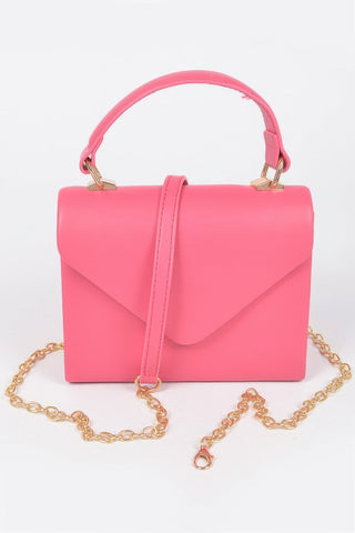 Faux Leather Simple Handle Clutch - Wear Arielle