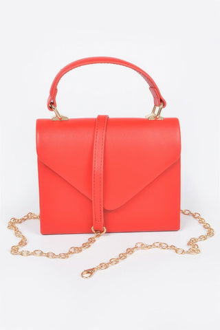 Faux Leather Simple Handle Clutch - Wear Arielle
