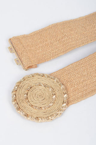 Faux Straw Elastic Belt - Wear Arielle