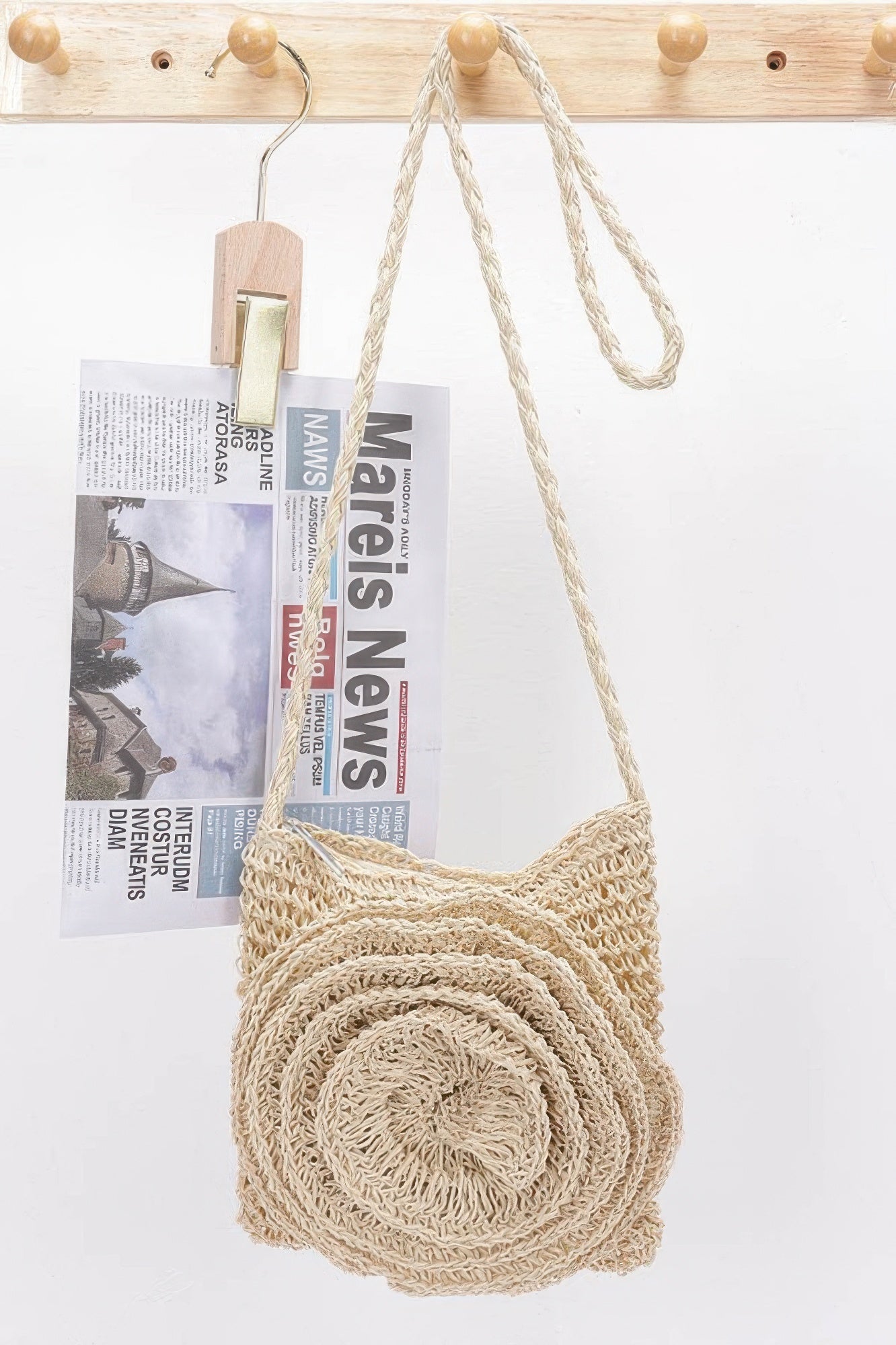 Faux Straw Handmade Big Flower Crossbody Bag - Wear Arielle