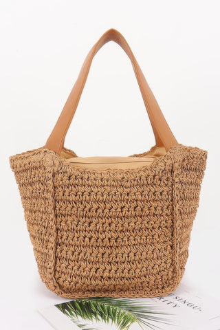 Faux Straw Ribbon Tote Bag - Wear Arielle
