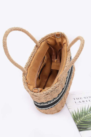 Faux Straw Small Tote Bag - Wear Arielle