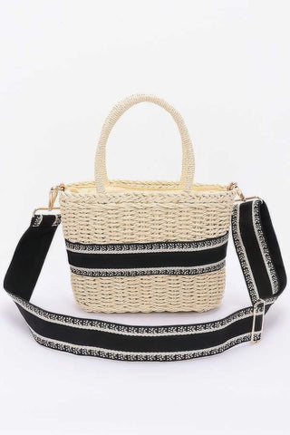 Faux Straw Small Tote Bag - Wear Arielle