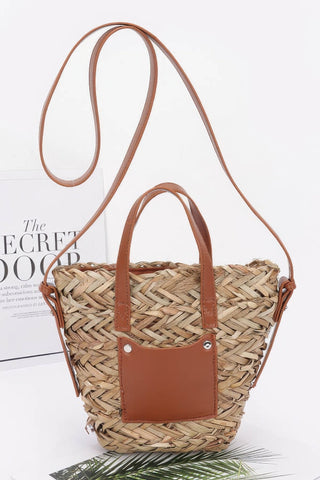 Faux Straw Small Tote Bag - Wear Arielle