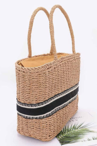 Faux Straw Tote Bag - Wear Arielle