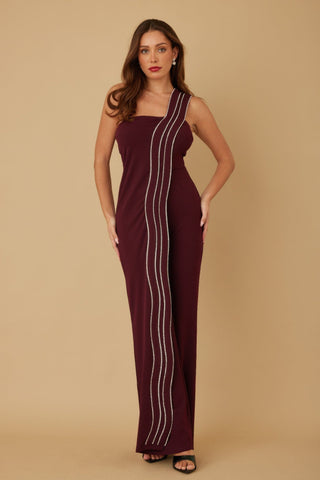 Flap Rhinestone Edge Jumpsuit - Wear Arielle
