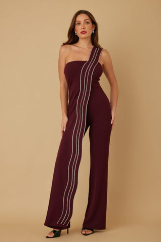 Flap Rhinestone Edge Jumpsuit - Wear Arielle