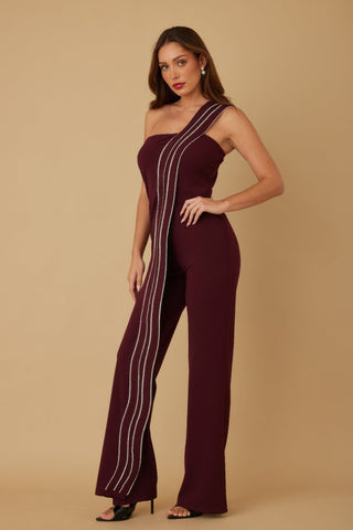 Flap Rhinestone Edge Jumpsuit - Wear Arielle