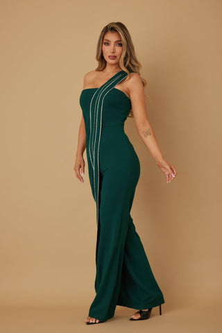 Flap Rhinestone Edge Jumpsuit - Wear Arielle