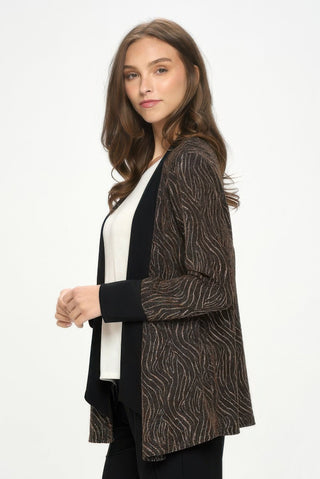 Glitter Nylon Long Sleeve Contrast Jacket - Wear Arielle