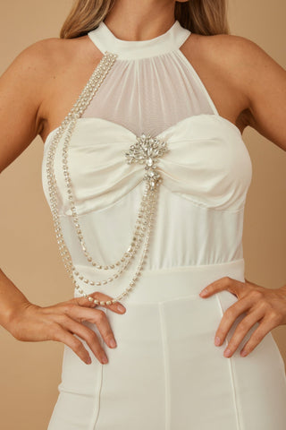 Halter Style Jumpsuit With Drag Chain - Wear Arielle