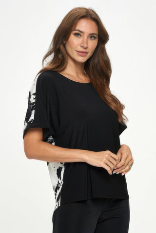 Hit Inbinding Neck Contrast Dolman Sleeve Top - Wear Arielle