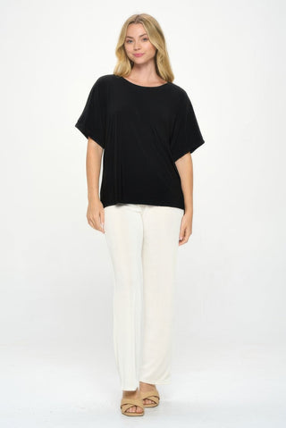 Hit Inbinding Neck Contrast Dolman Sleeve Top - Wear Arielle