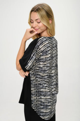 Hit Inbinding Neck Contrast Dolman Sleeve Top - Wear Arielle