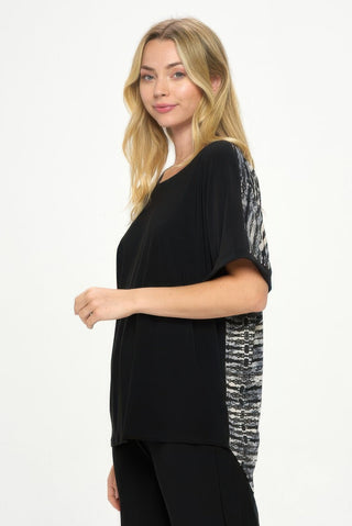 Hit Inbinding Neck Contrast Dolman Sleeve Top - Wear Arielle