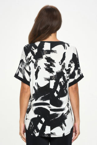 Hit Inbinding Neck Contrast Dolman Sleeve Top - Wear Arielle